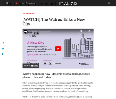 The Walrus Talks a New City