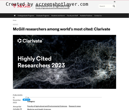 McGill researchers among world’s most cited: Clarivate