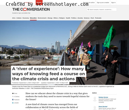 A ‘river of experience’: How many ways of knowing feed a course on the climate crisis and actions