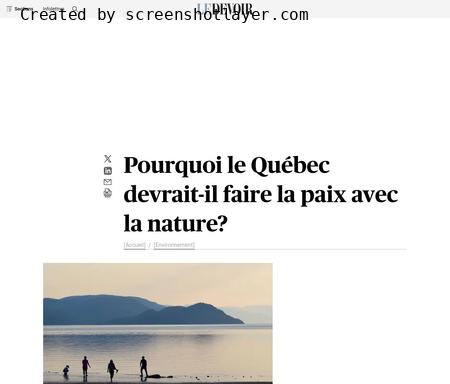 Pourquoi le Québec devrait-il faire la paix avec la nature?