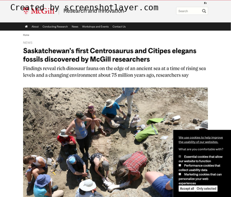 Saskatchewan’s first Centrosaurus and Citipes elegans fossils discovered by McGill researchers