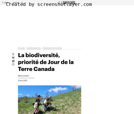 La biodiversité, priorité de Jour de la Terre Canada