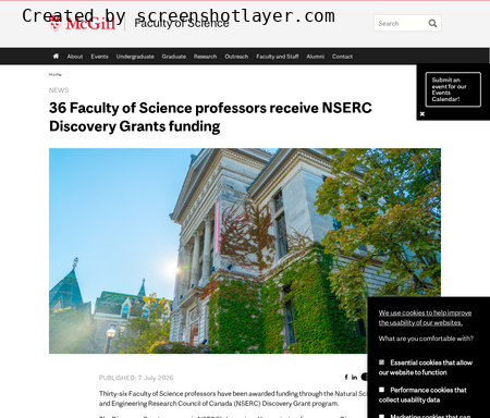 36 Faculty of Science professors receive NSERC Discovery Grants funding